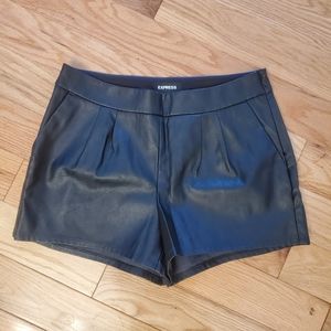 Express Mid Rise Faux Leather Shorts